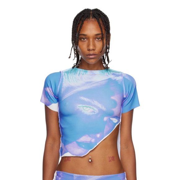 1xblue crop face top from ssense - Picture 4 of 6
